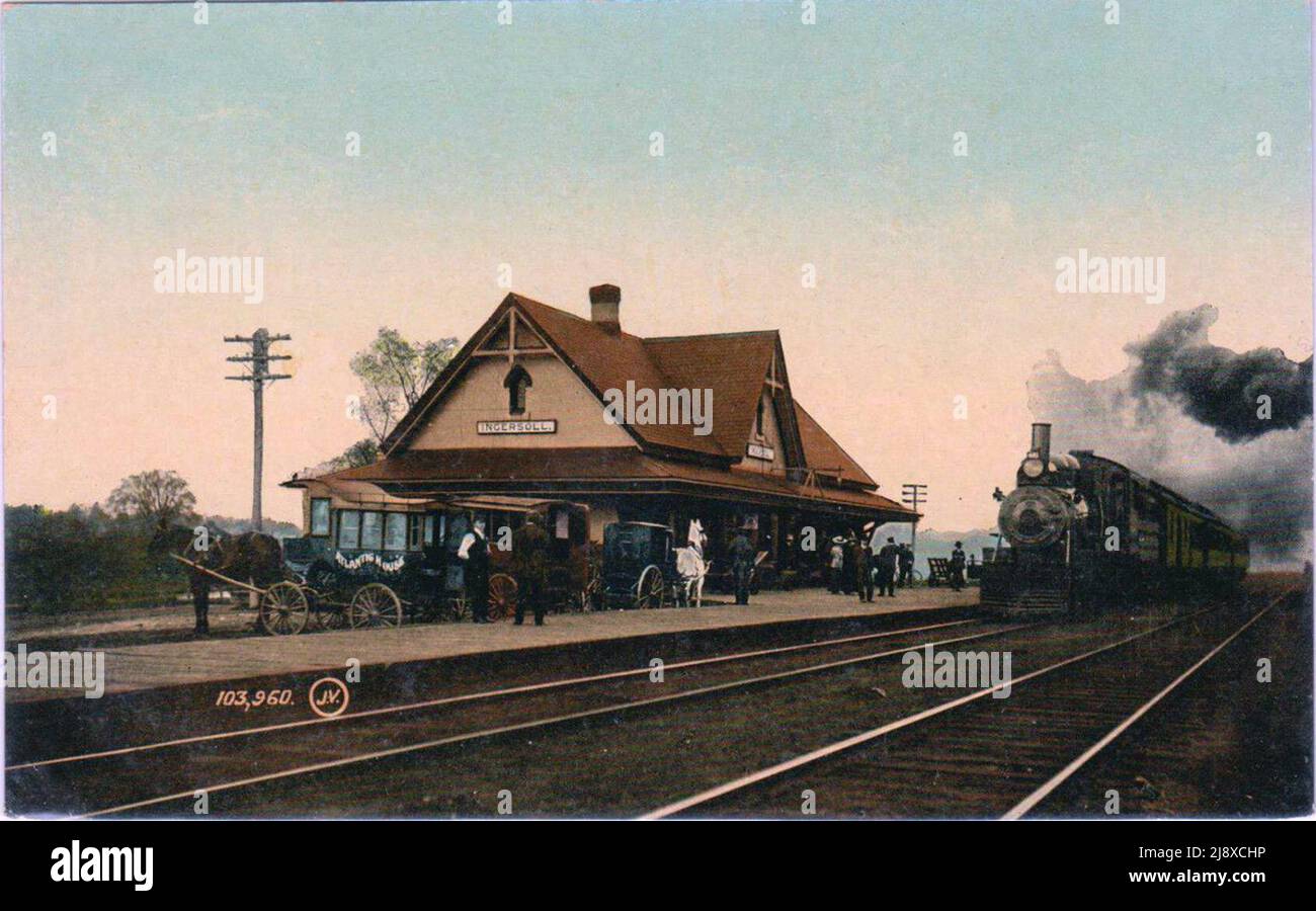 The Grand Trunk Railway Station at Ingersoll ca. 1915 Stock Photo Alamy
