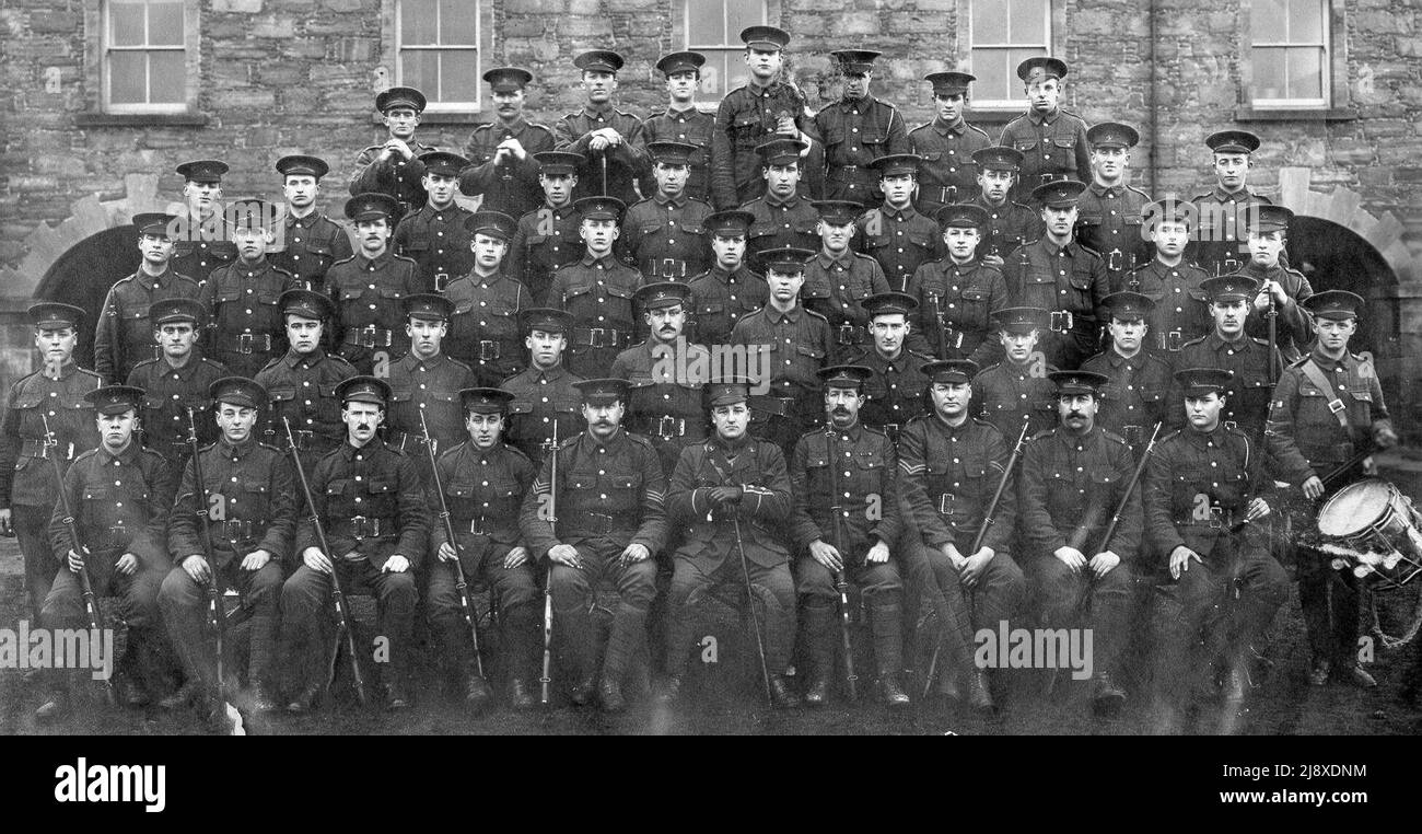Newfoundland Regiment, No. 3 Platoon, A Company, Fort George, Scotland  ca.  1915 Stock Photo