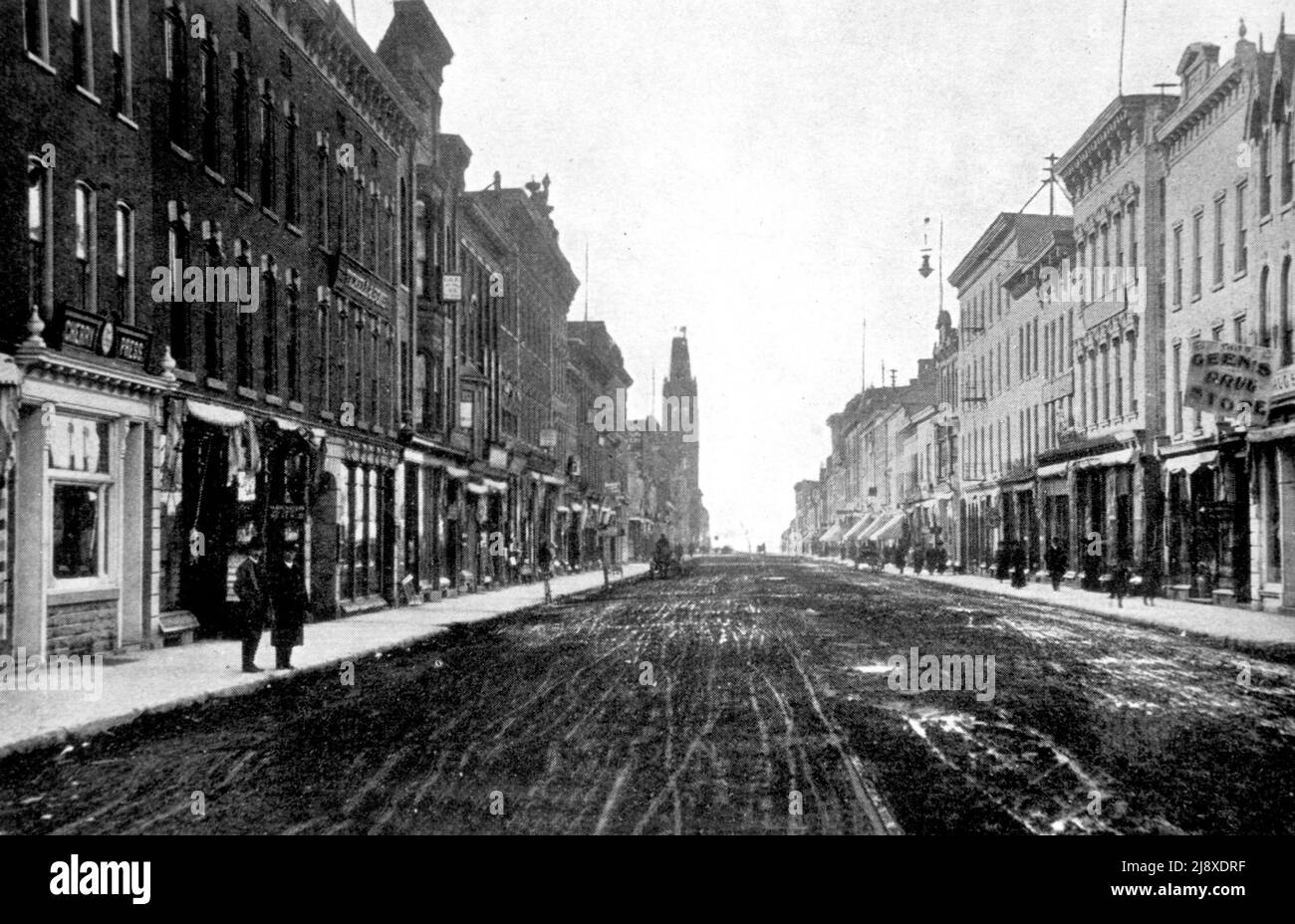 Street Scene, Belleville, Ont. Postcard showing Front Street in