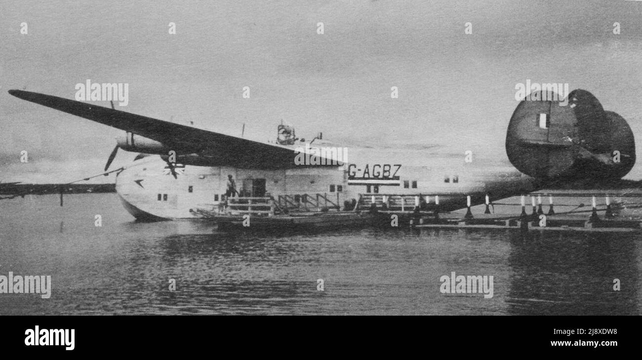 Boeing Clipper Bristol at Shediac Bay, Canada ca.  1941 Stock Photo