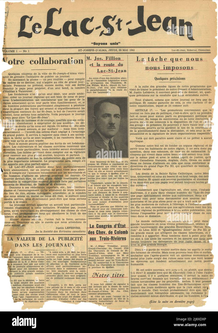 Alma quebec newspaper hires stock photography and images Alamy