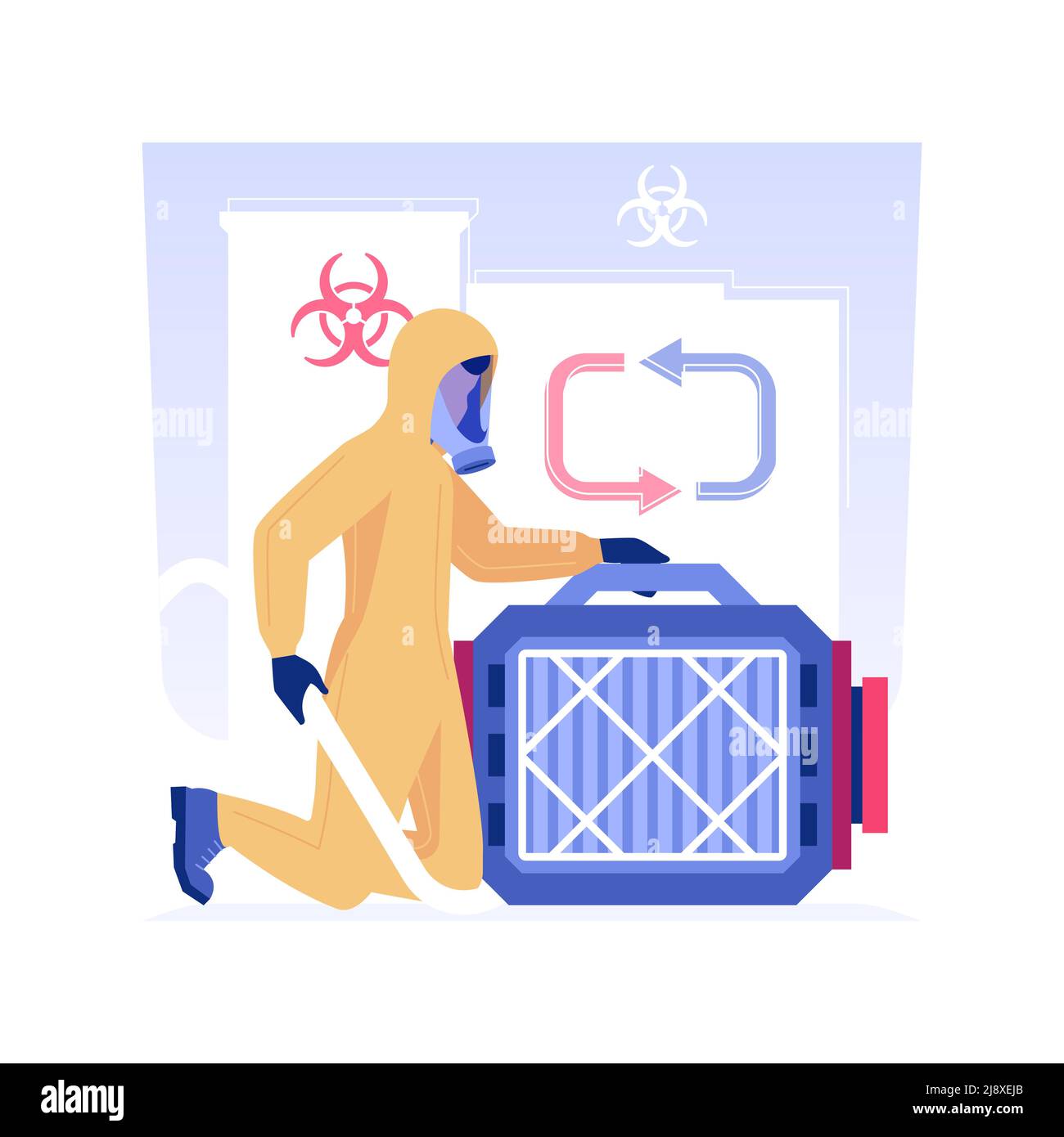 Air filtration isolated concept vector illustration. Private house