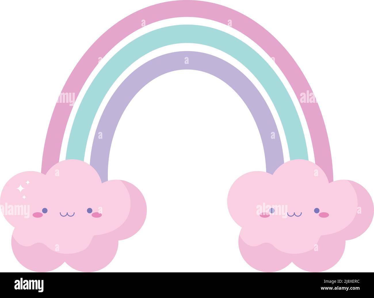 cute rainbow with clouds Stock Vector Image & Art - Alamy
