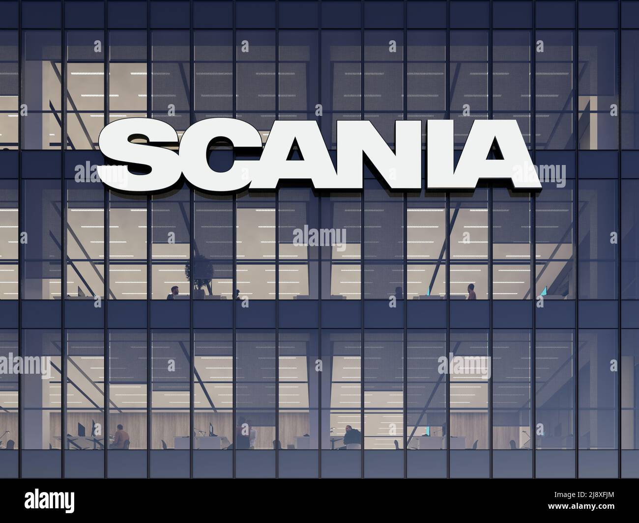 Malmö, Sweden. May 2, 2022. Editorial Use Only, 3D CGI. Scania AB