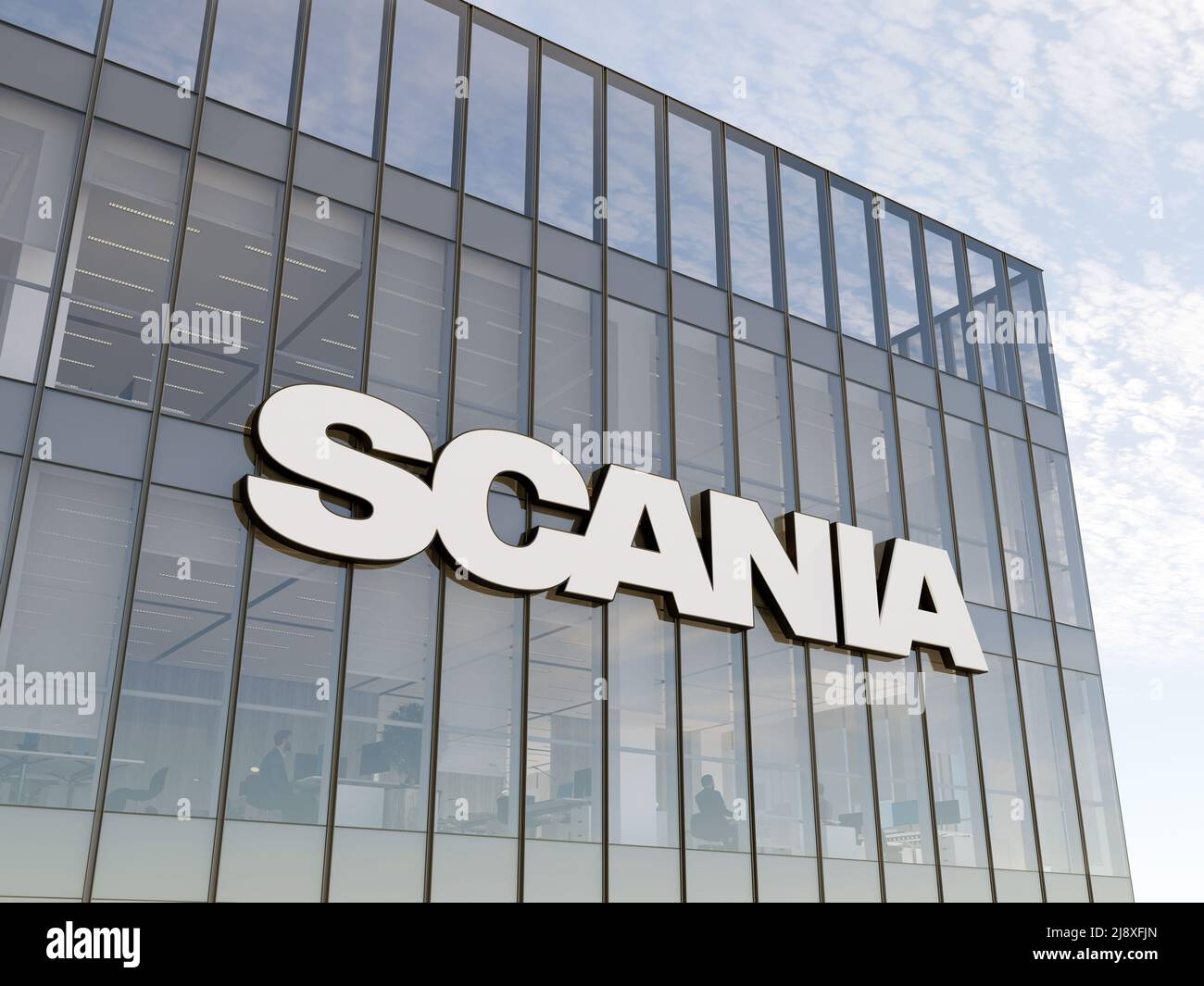 Malmö, Sweden. May 2, 2022. Editorial Use Only, 3D CGI. Scania AB