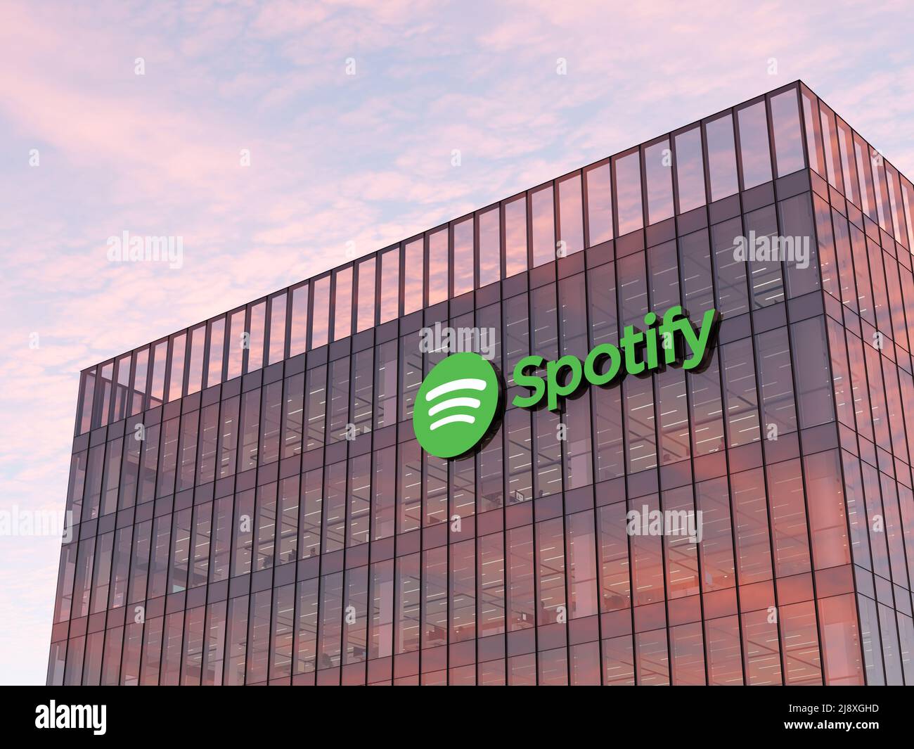 https://c8.alamy.com/comp/2J8XGHD/stockholm-sweden-may-2-2022-editorial-use-only-3d-cgi-spotify-signage-logo-on-top-of-glass-building-workplace-multinational-streaming-and-media-2J8XGHD.jpg