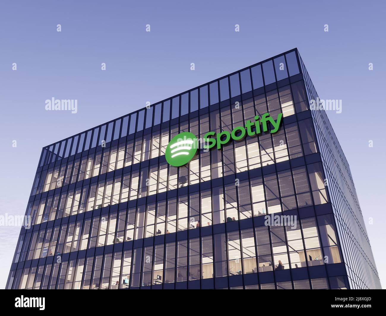 Stockholm, Sweden. May 2, 2022. Editorial Use Only, 3D CGI. Spotify