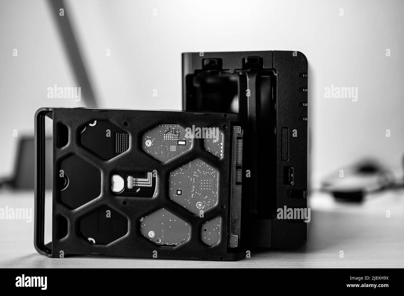 network attached storage NAS with a single bay pulled setup at a home