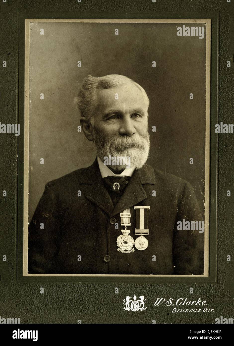 Wellington Jeffers Diamond (1839-1929), wearing two medals (he was a veteran of the Fenian Raids in 1866)   ca.  1900 Stock Photo