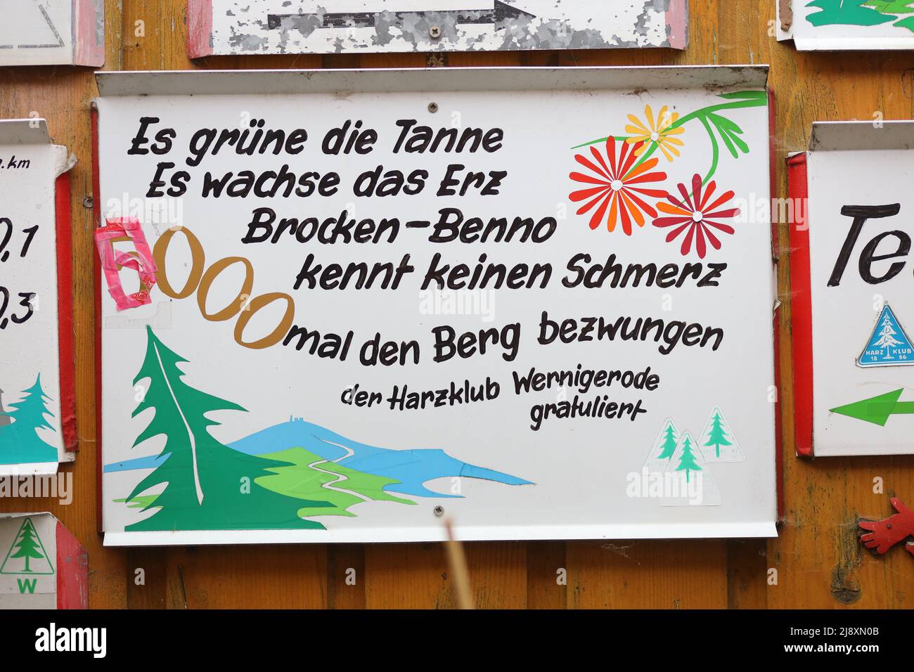 wernigerode-germany-18th-may-2022-hiking-signs-hang-in-the-private