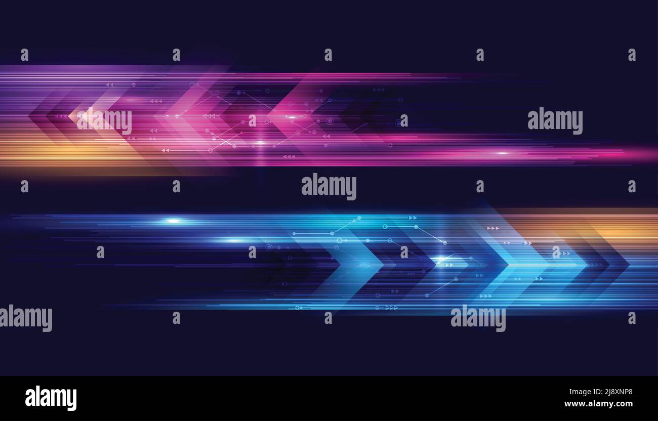 Modern arrows abstract high-speed light effect. Technology futuristic ...