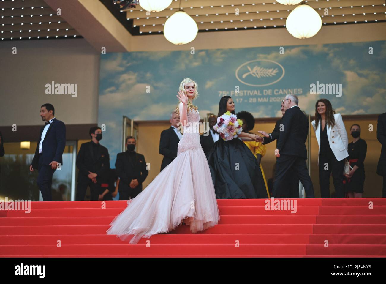 Elle Fanning arriving for the screening of Top Gun: Maverick as part of
