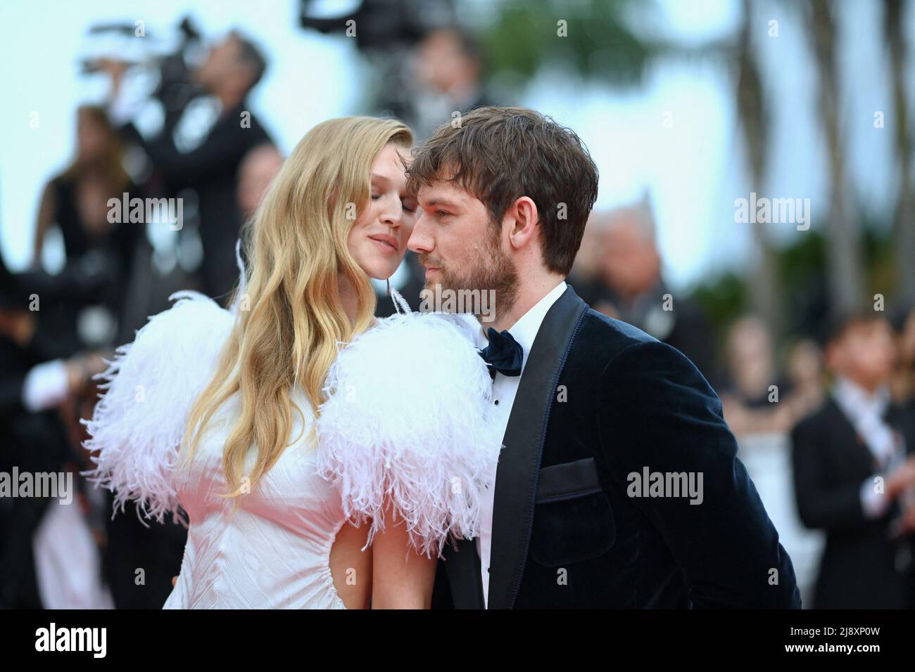 Toni Garrn and Alex Pettyfer arriving for the screening of Top Gun