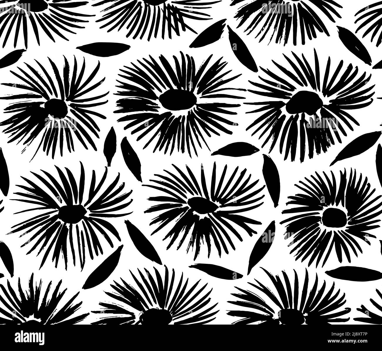 Floral seamless pattern with flower and leaves. Stock Vector