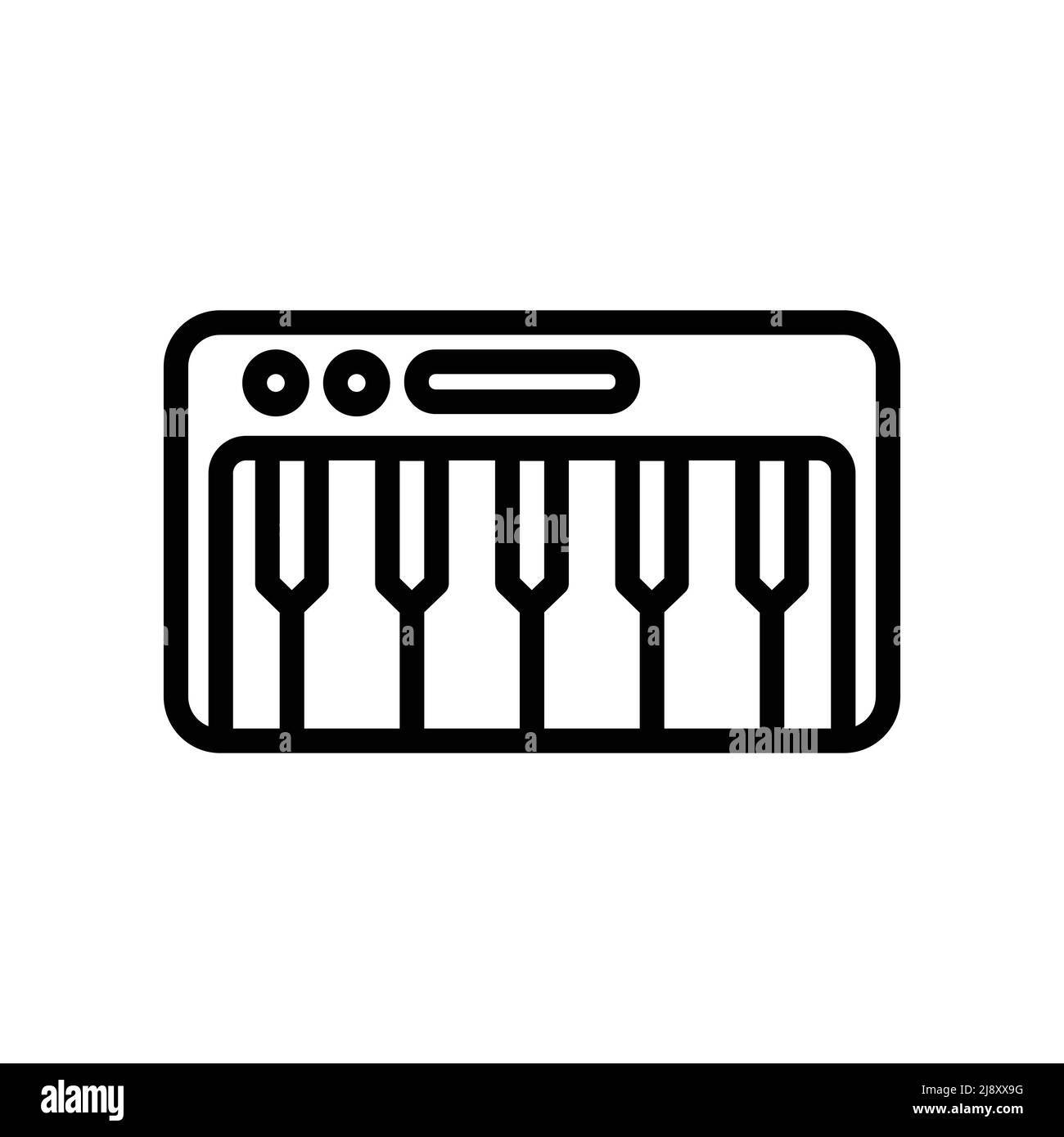 Piano keyboard vector icon. music, instrument. line icon style. Simple design illustration editable Stock Vector