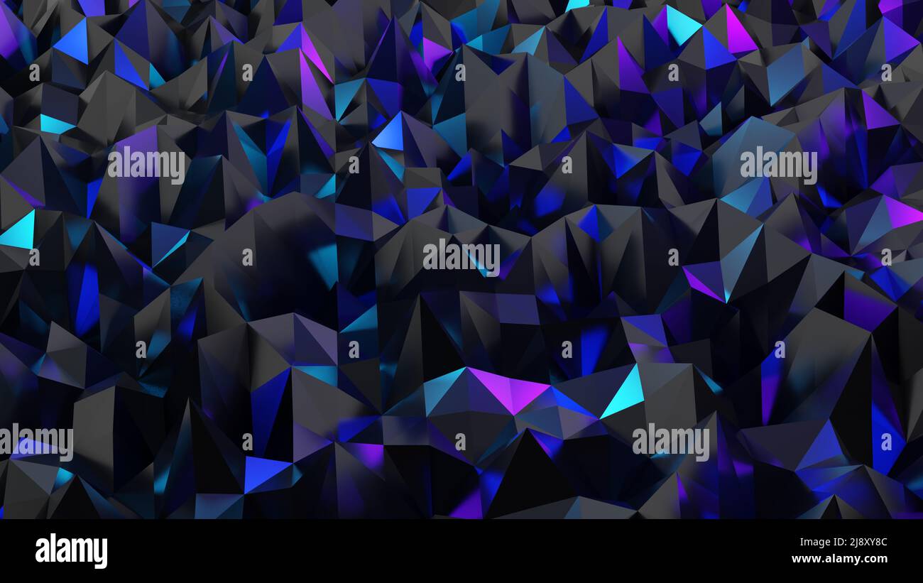 abstract black and purple polygonal background, 3d concept of a ...