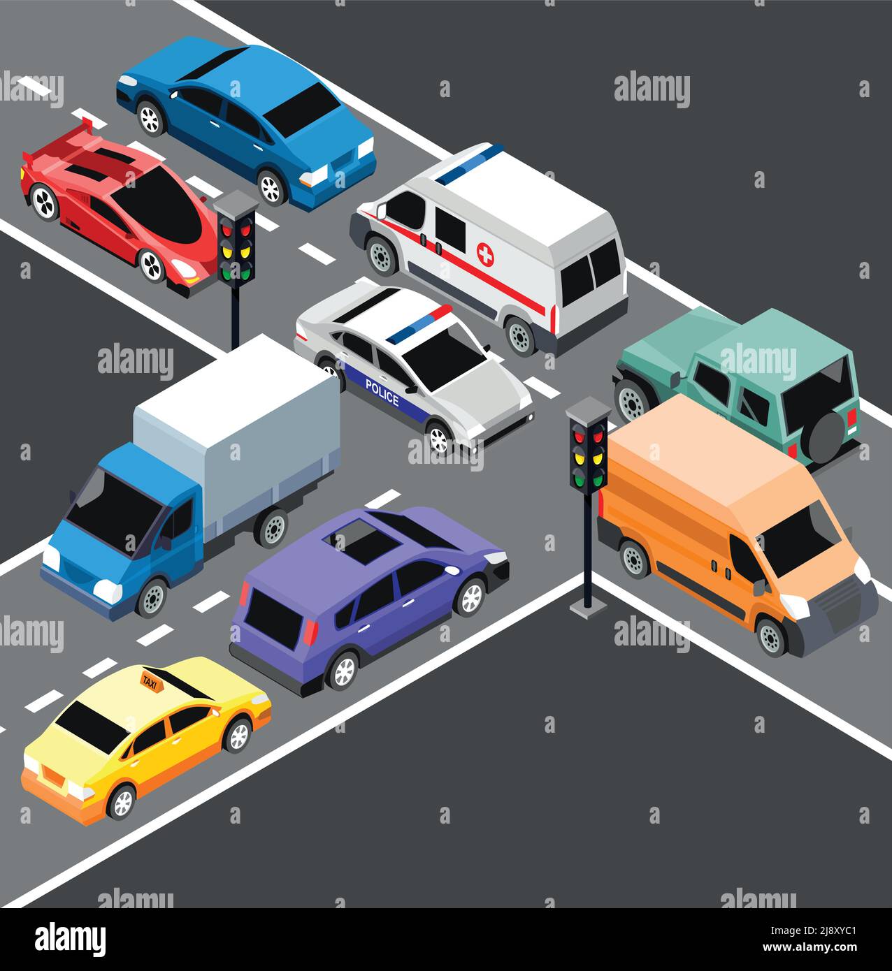 Traffic lights vector hi-res stock photography and images - Alamy