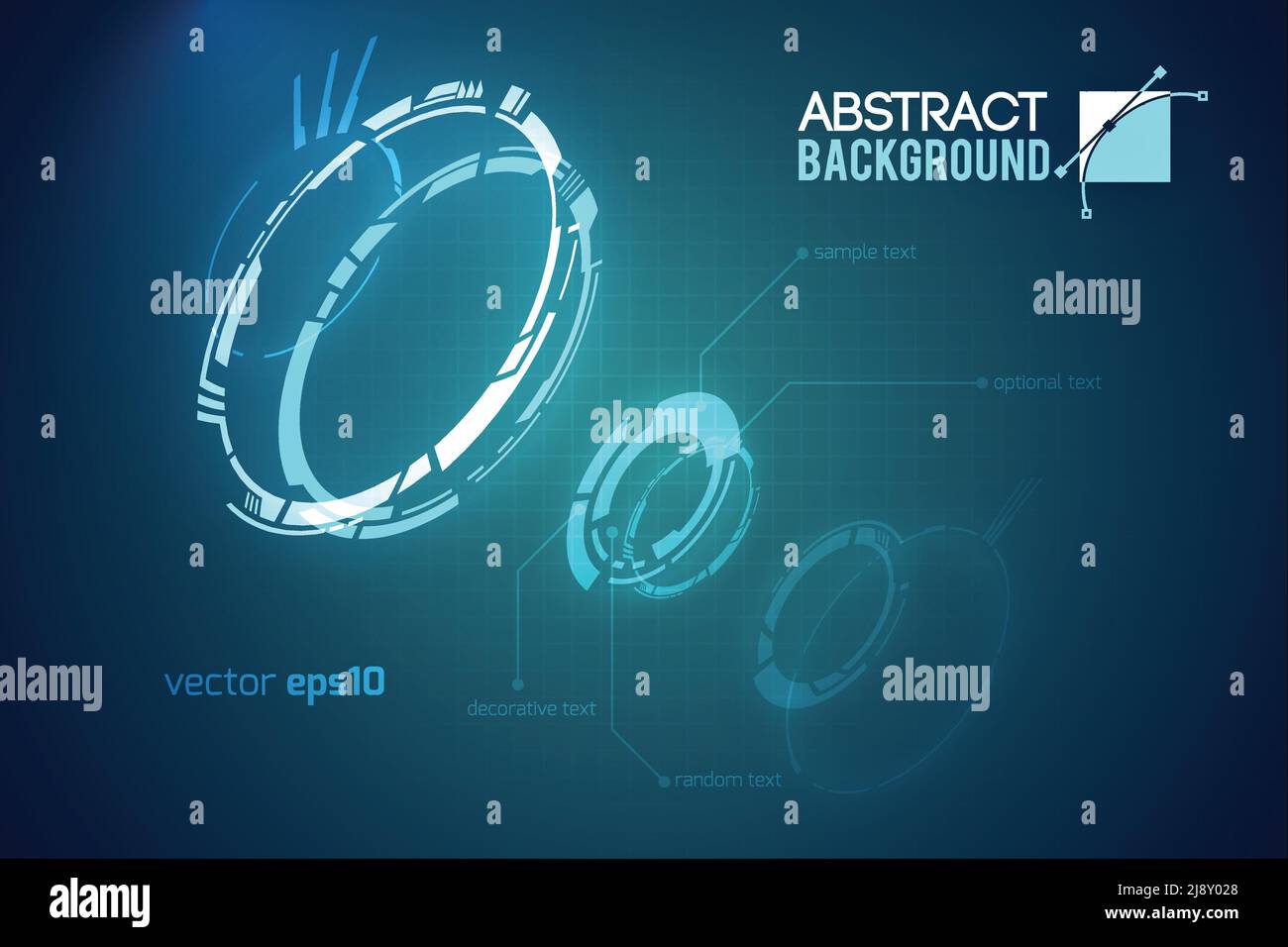 Futuristic abstract template with innovative virtual user interfaces on