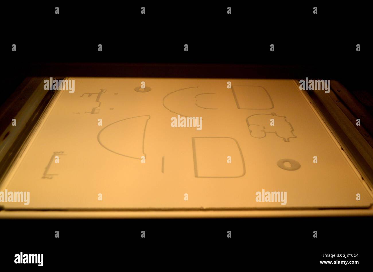 Industrial professional powder 3D printer printing process. Multi Jet