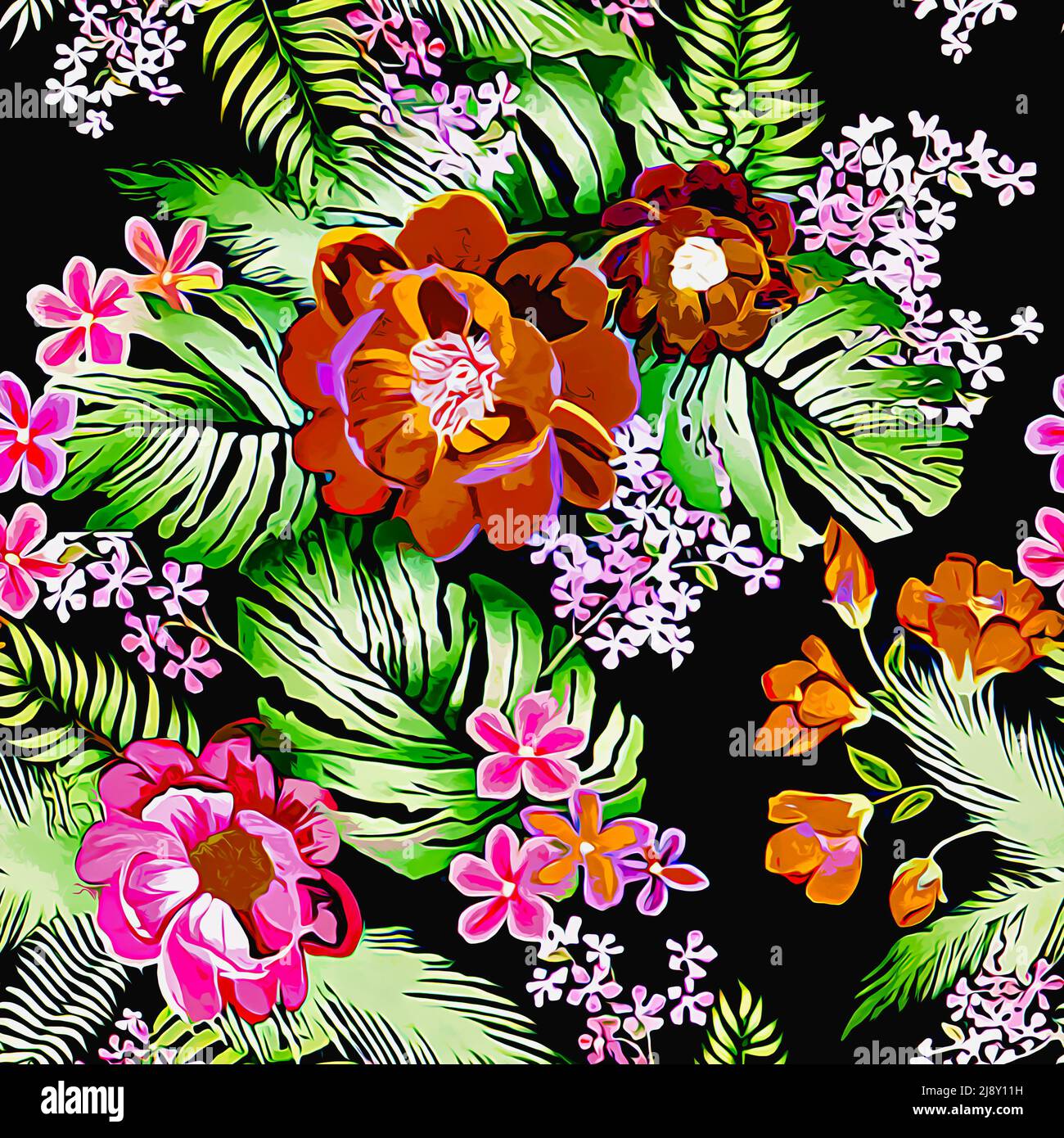 Textile and wallpaper patterns. A printable digital illustration work ...