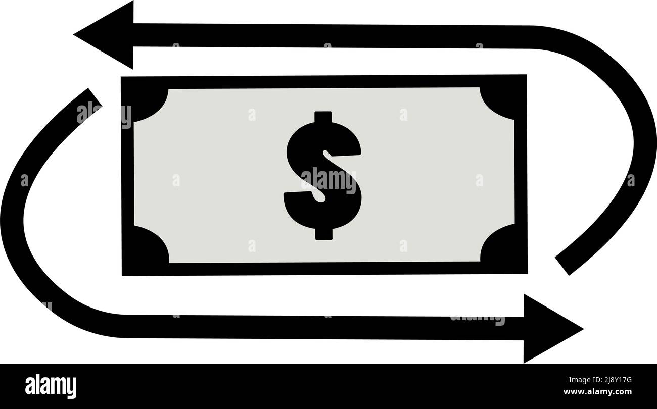 cash flow icon on white background. easy cash flow icon with dollar ...