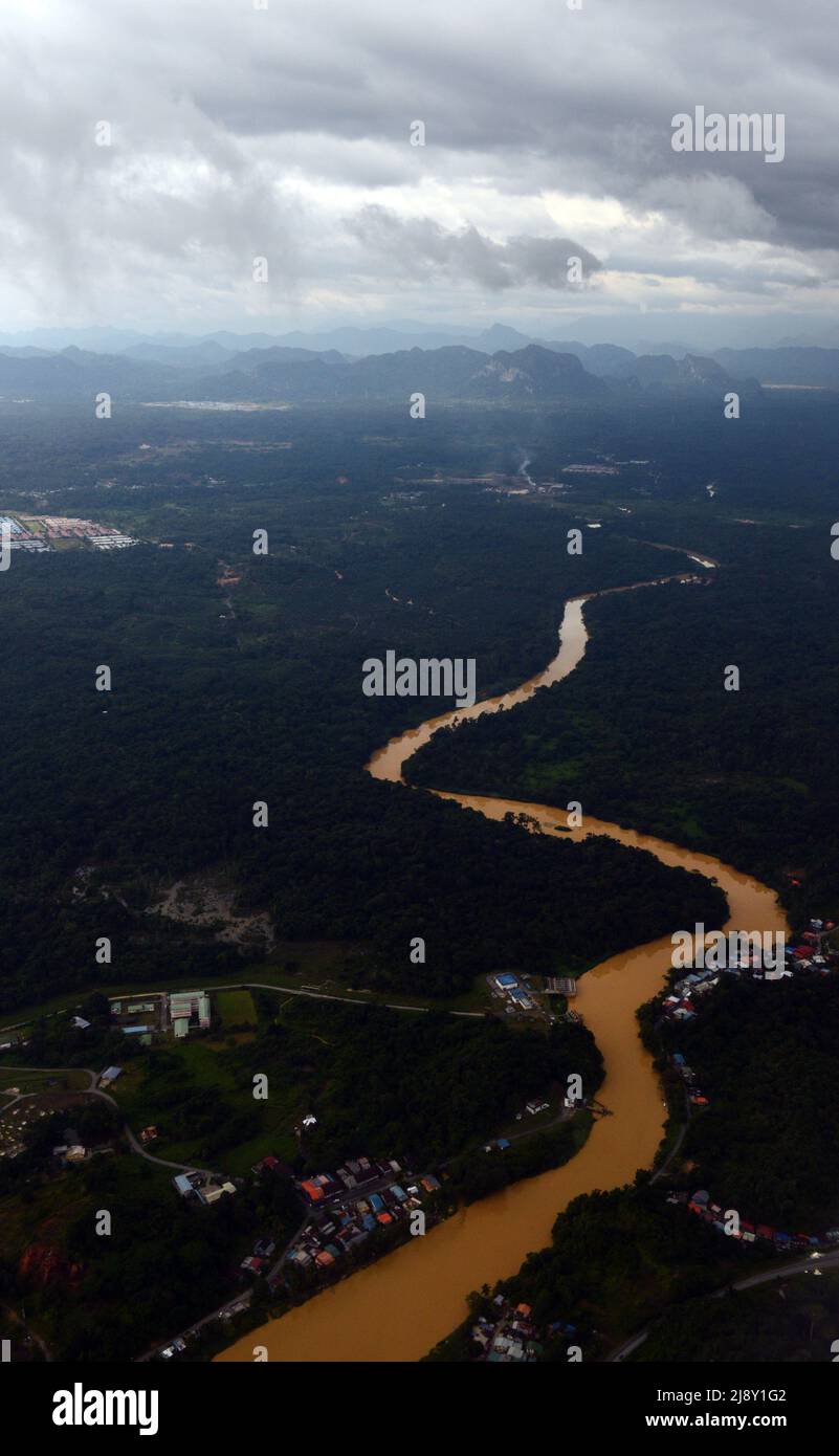Borneo river aerial hi-res stock photography and images - Alamy