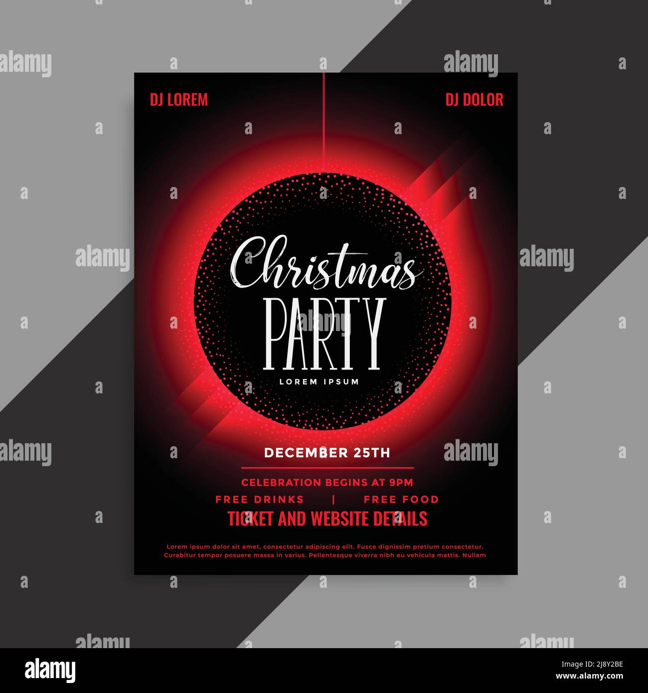 christmas party event invitation flyer template Stock Vector Image