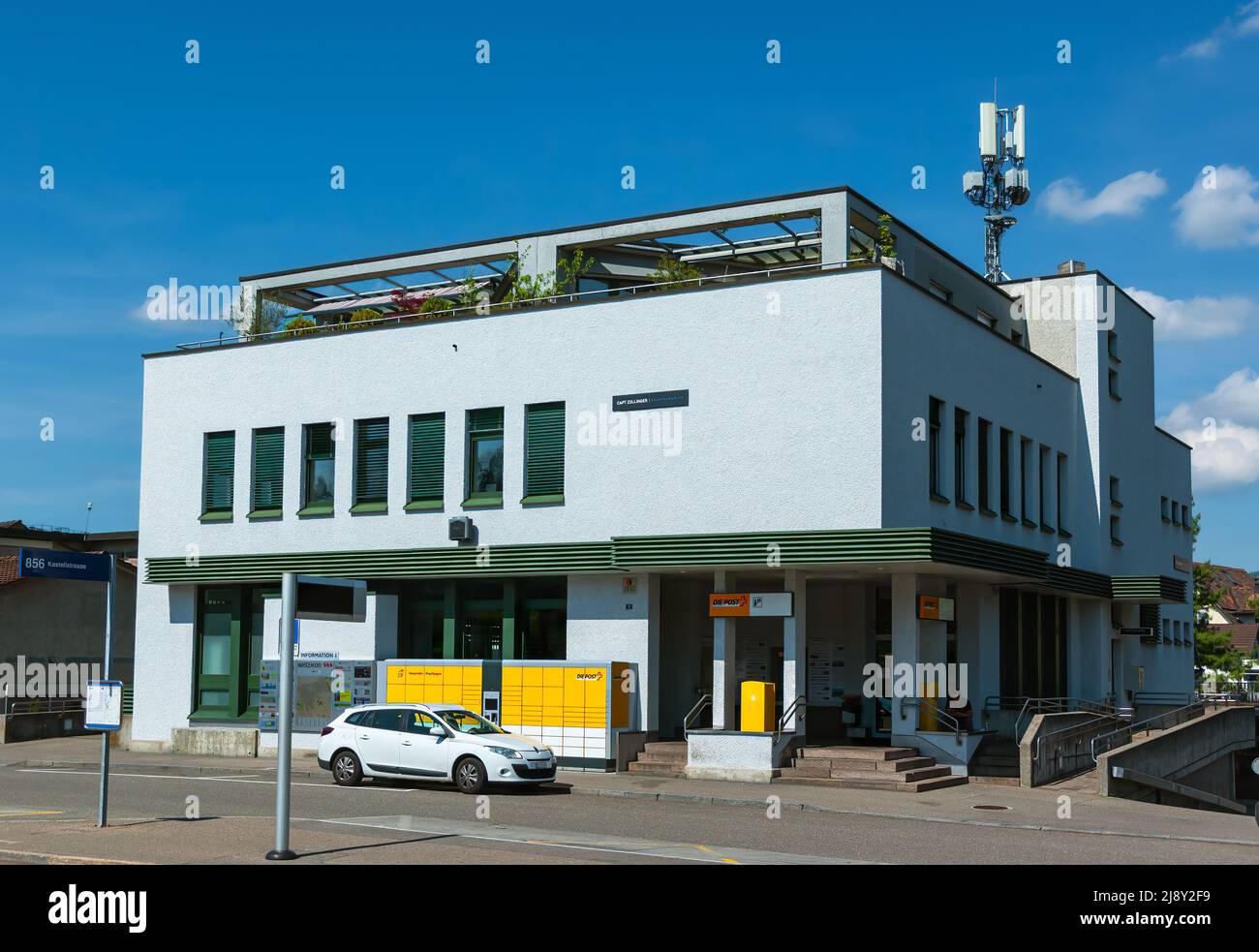 Wetzikon, Switzerland - May 14, 2022: Post office building in Wetzikon, the largest municipality in the district of Hinwil in the Swiss canton of Zuri Stock Photo