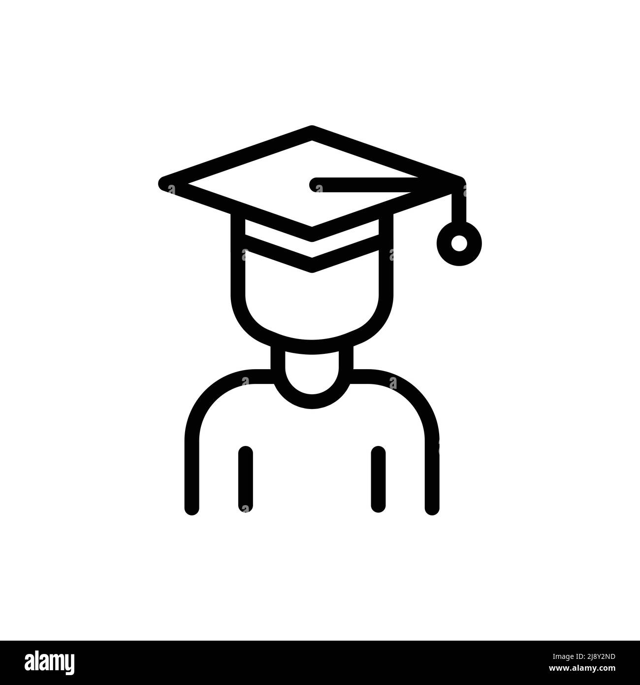 Student icon vector. Education. Line icon style. Simple design illustration editable Stock Vector
