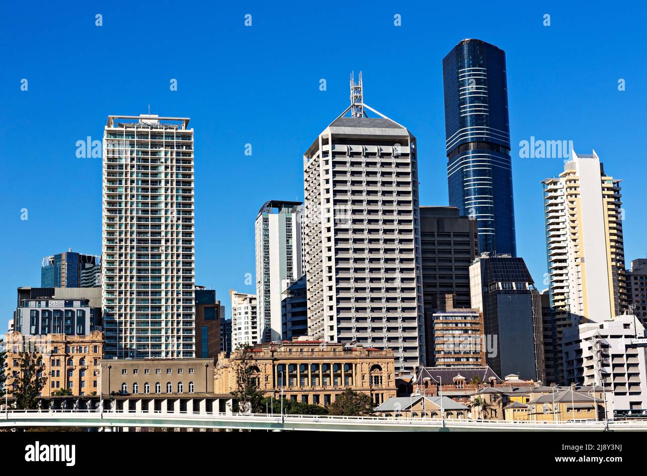 Brisbane Australia /  The Brisbane Skyline with modern tall buildings. Stock Photo