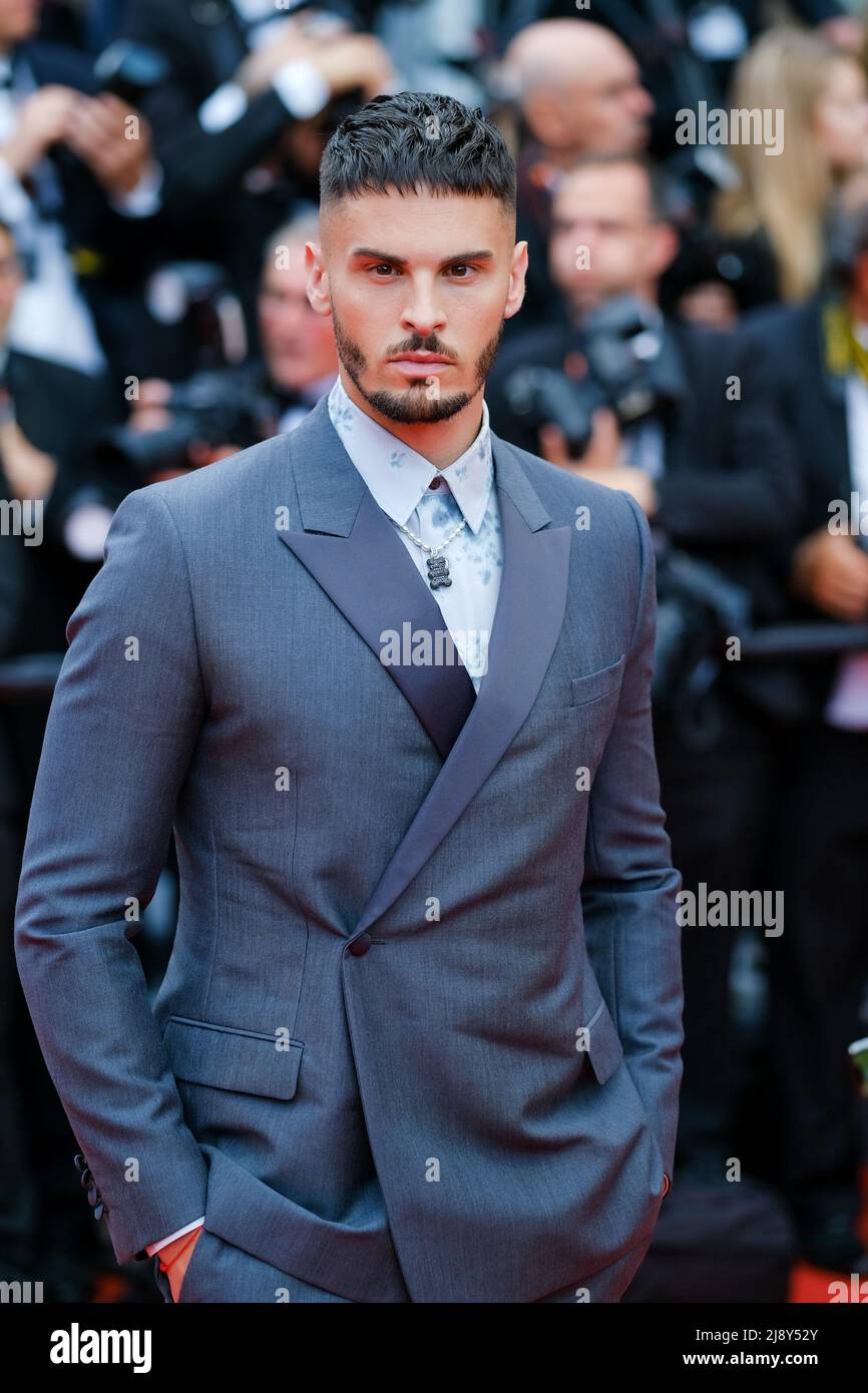 Cannes, France. 18th May, 2022. Cannes, France, Wednesday, May. 18, 2022 - Baptiste Giabiconi is seen at the Top Gun Maverick red carpet during the 75th Cannes Film Festival at Palais des Festivals et des Congrès de Cannes . Picture by Credit: Julie Edwards/Alamy Live News Stock Photo