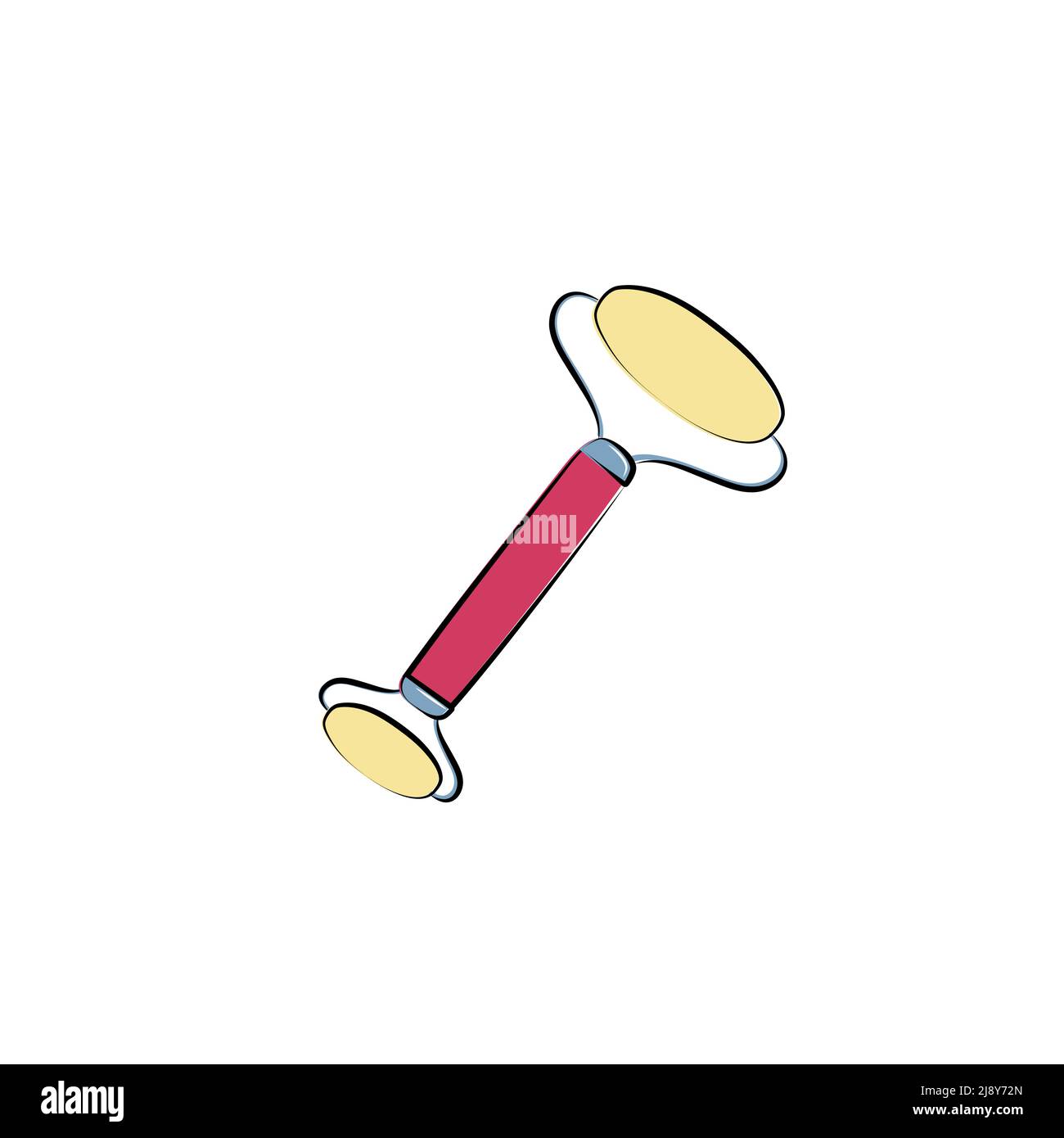 Jade quartz face roller. Massage tool for sculpting the skin, boosting