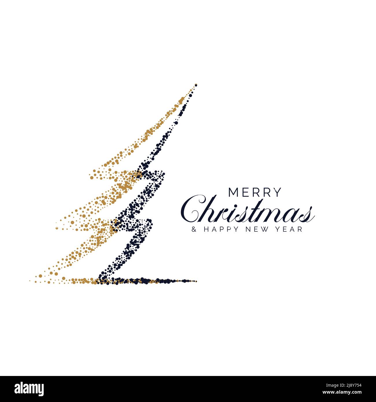 creative christmas tree design made with dots background Stock Vector