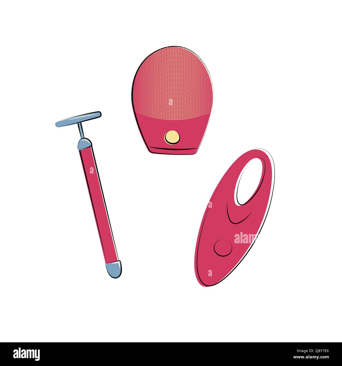 Vibration massager, pulsating face brush. Lymphatic drainage and