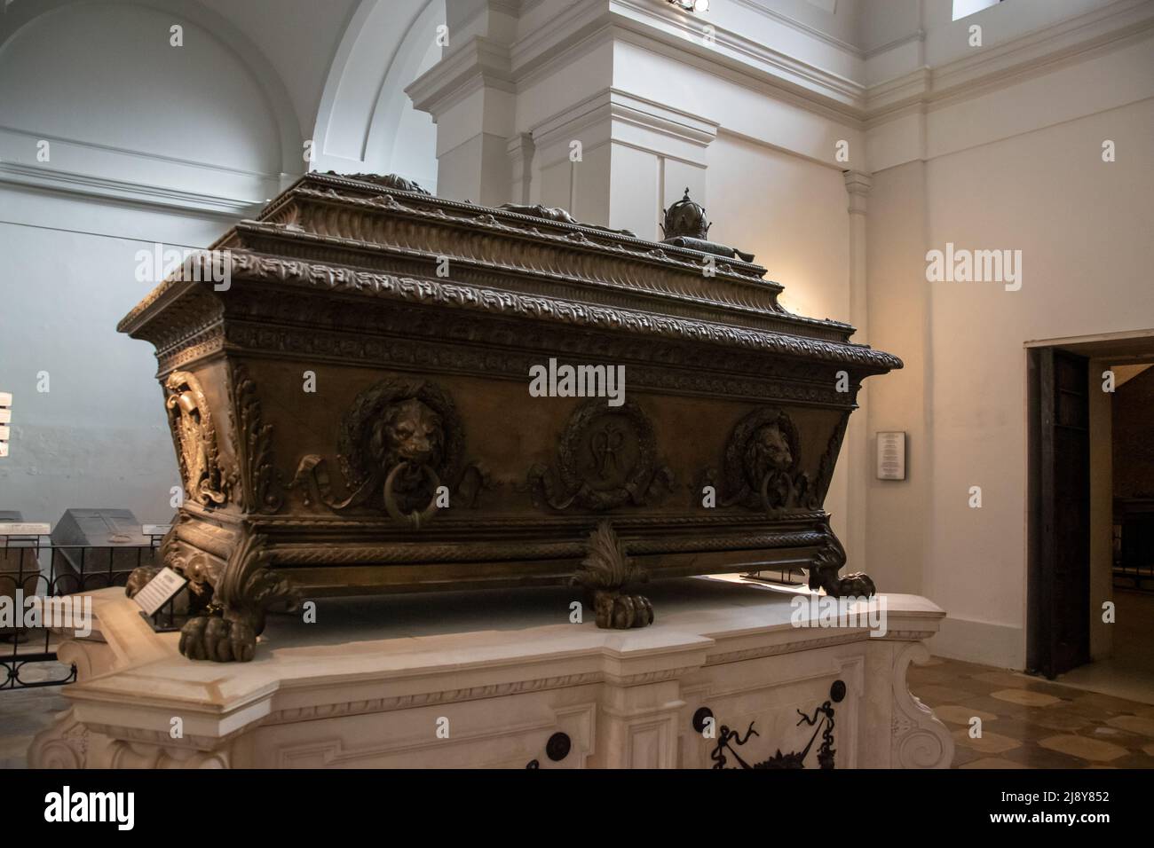Sarcophagus of Ferdinand I of Austria (1793-1875), Ferdinand Vault, Capuchin Crypt, Vienna, Austria Stock Photo