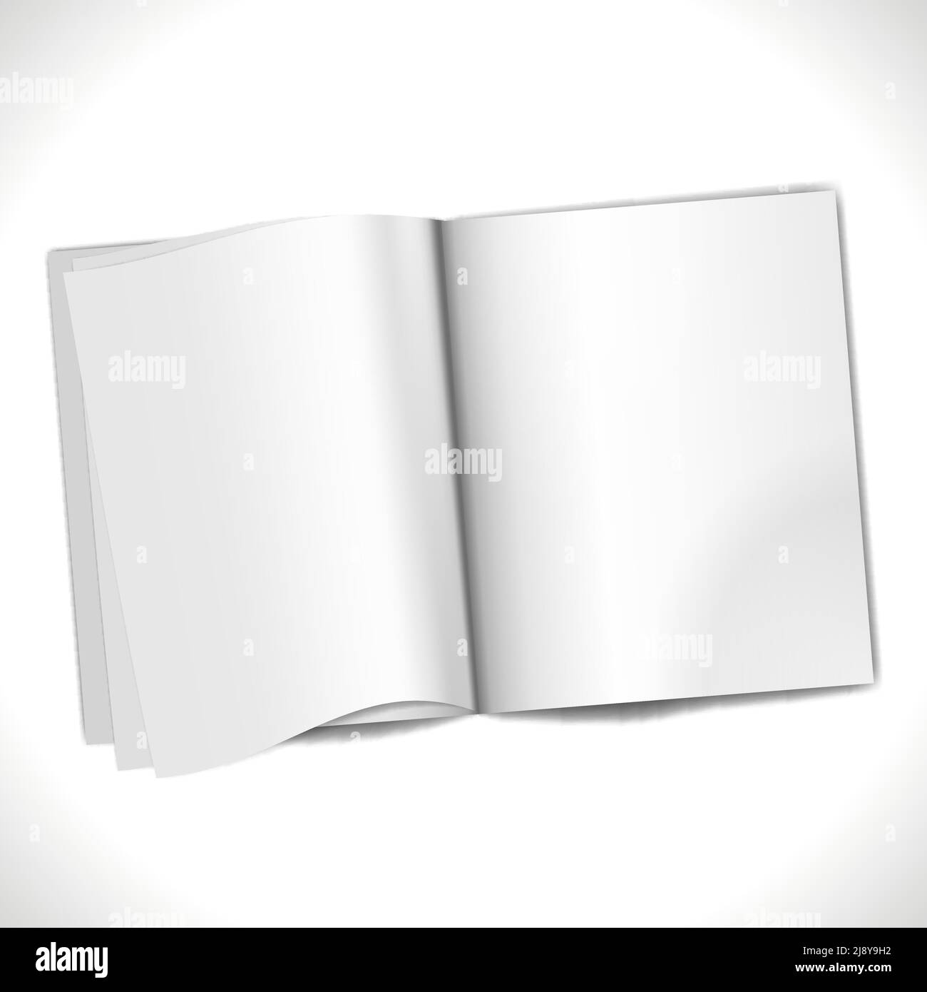Magazine blank pages template isolated on white. Vector Illustration