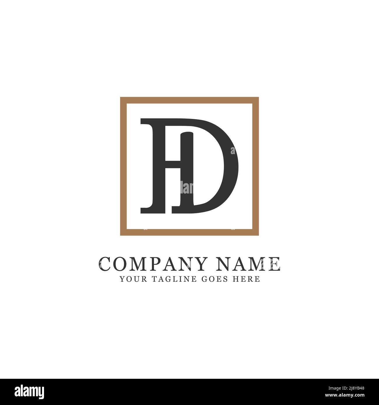 initial name DH logo design vector, simple letter name DH logo inspirations Stock Vector