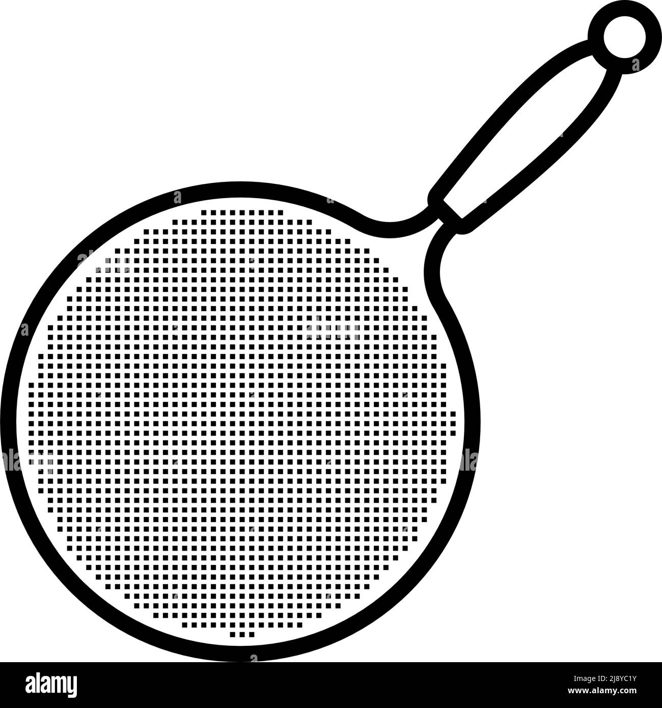Kitchen Colander Icon. Bold outline design with editable stroke width