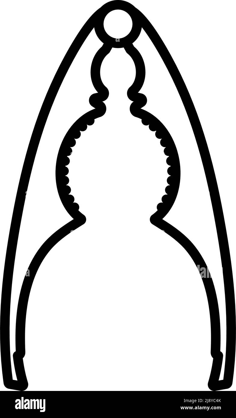 Nutcracker Pliers Icon. Bold outline design with editable stroke width. Vector Illustration. Stock Vector