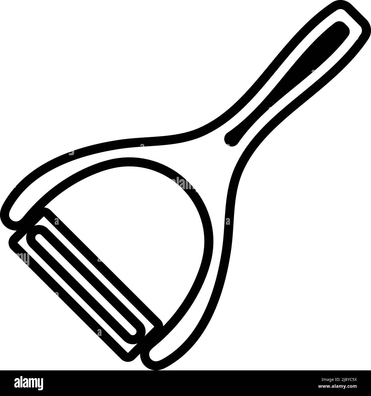 Vegetable Peeler Icon. Bold outline design with editable stroke width