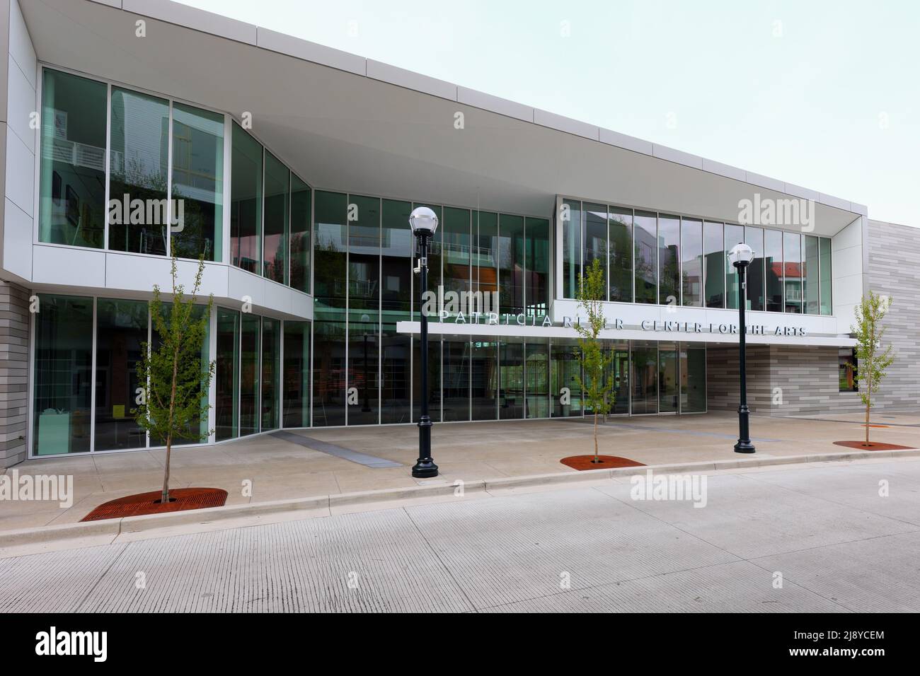 Patricia Reser Center for the Arts, 12625 SW Crescent St, Beaverton storefront photo of a performing arts venue 'the Reser' at the Round. Oregon Stock Photo