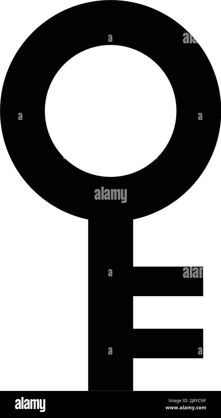 Black key silhouette icon. Editable vector. Stock Vector