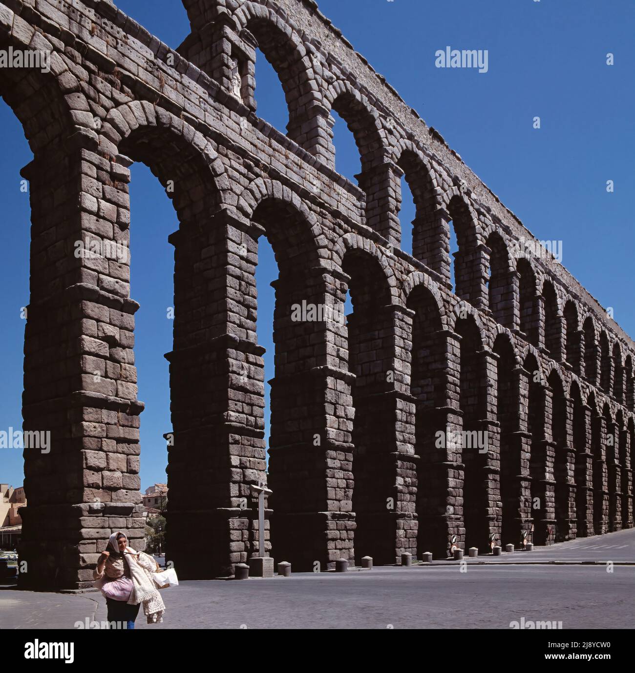 Roman Aqueduct. Segovia. Spain. Stock Photo
