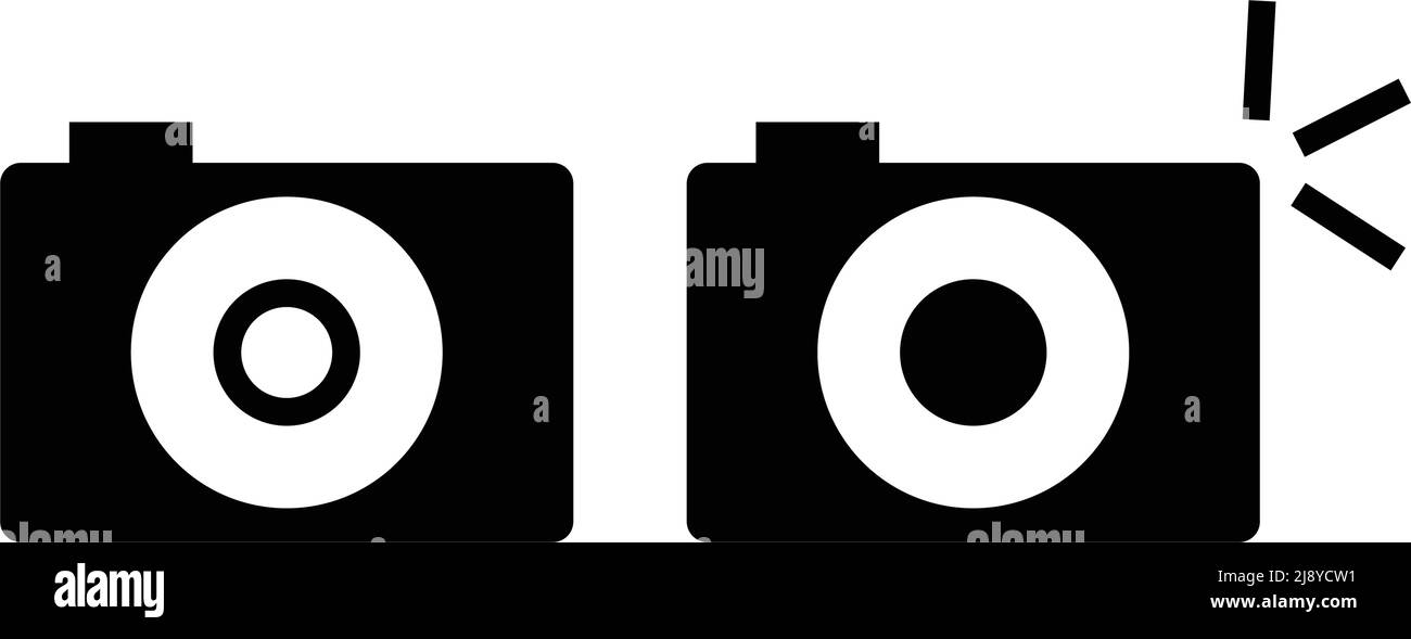 A set of camera icons. Vectors for shooting conditions. Editable vector. Stock Vector