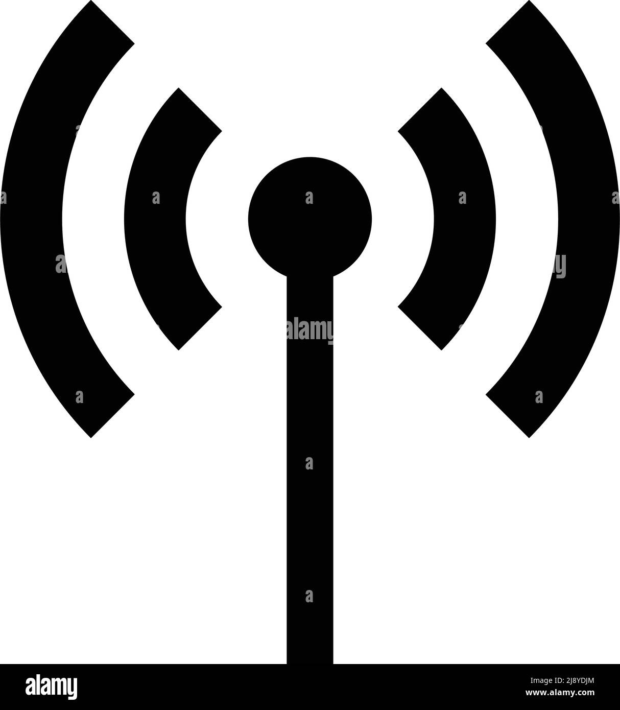 Radio wave silhouette icon. Editable vector. Stock Vector