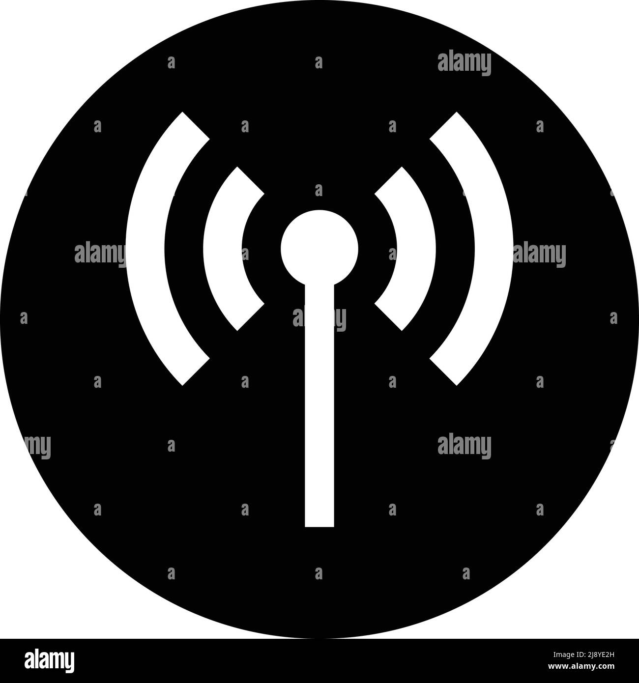 Radio icon with black circle. Editable vector. Stock Vector