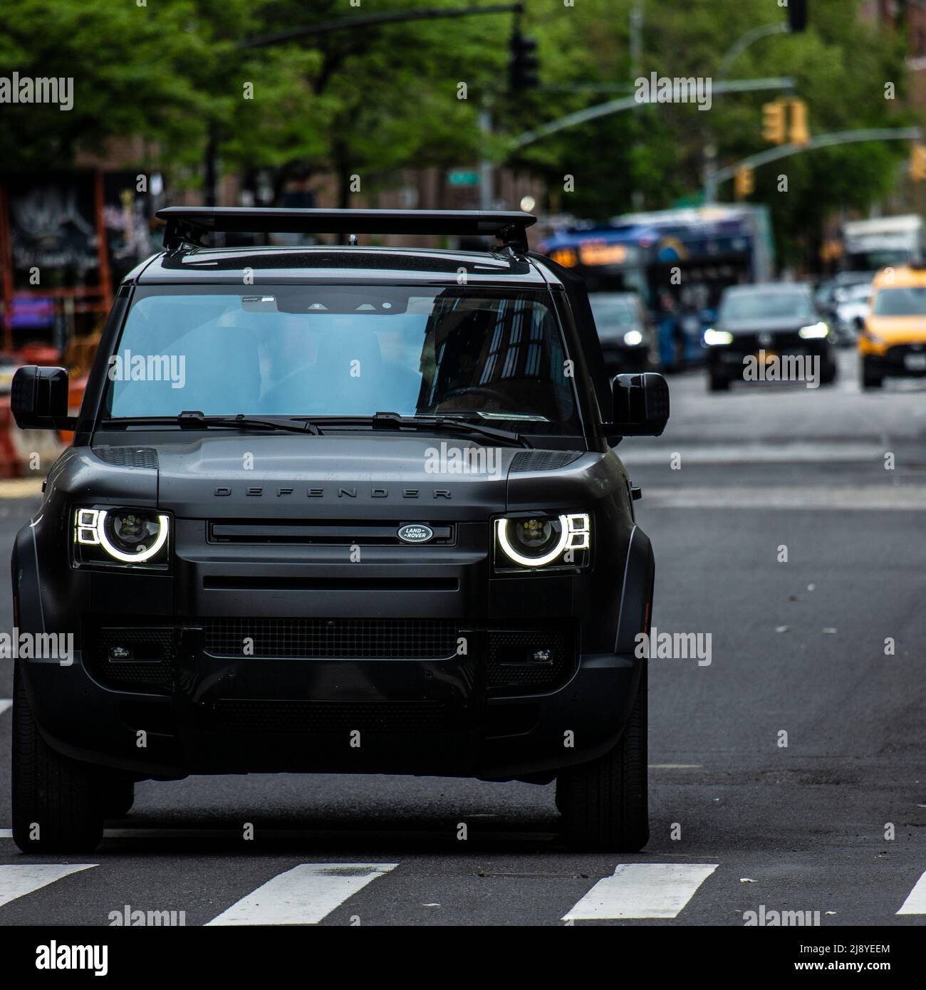 Land Rover Defender in Manhattan / New York Stock Photo