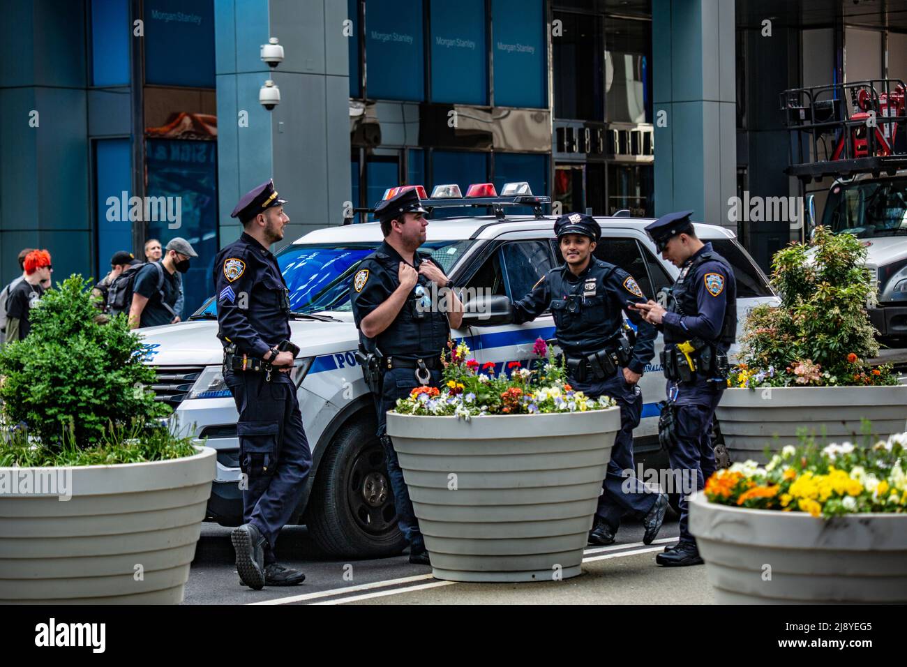 NYPD New York Police Department Streifenwagen Polizei in New York Stock Photo