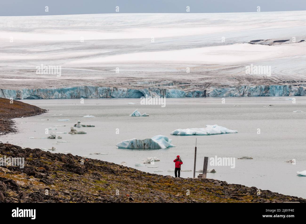 View of glacier taken from the abandoned Bukhta Tikhaya research