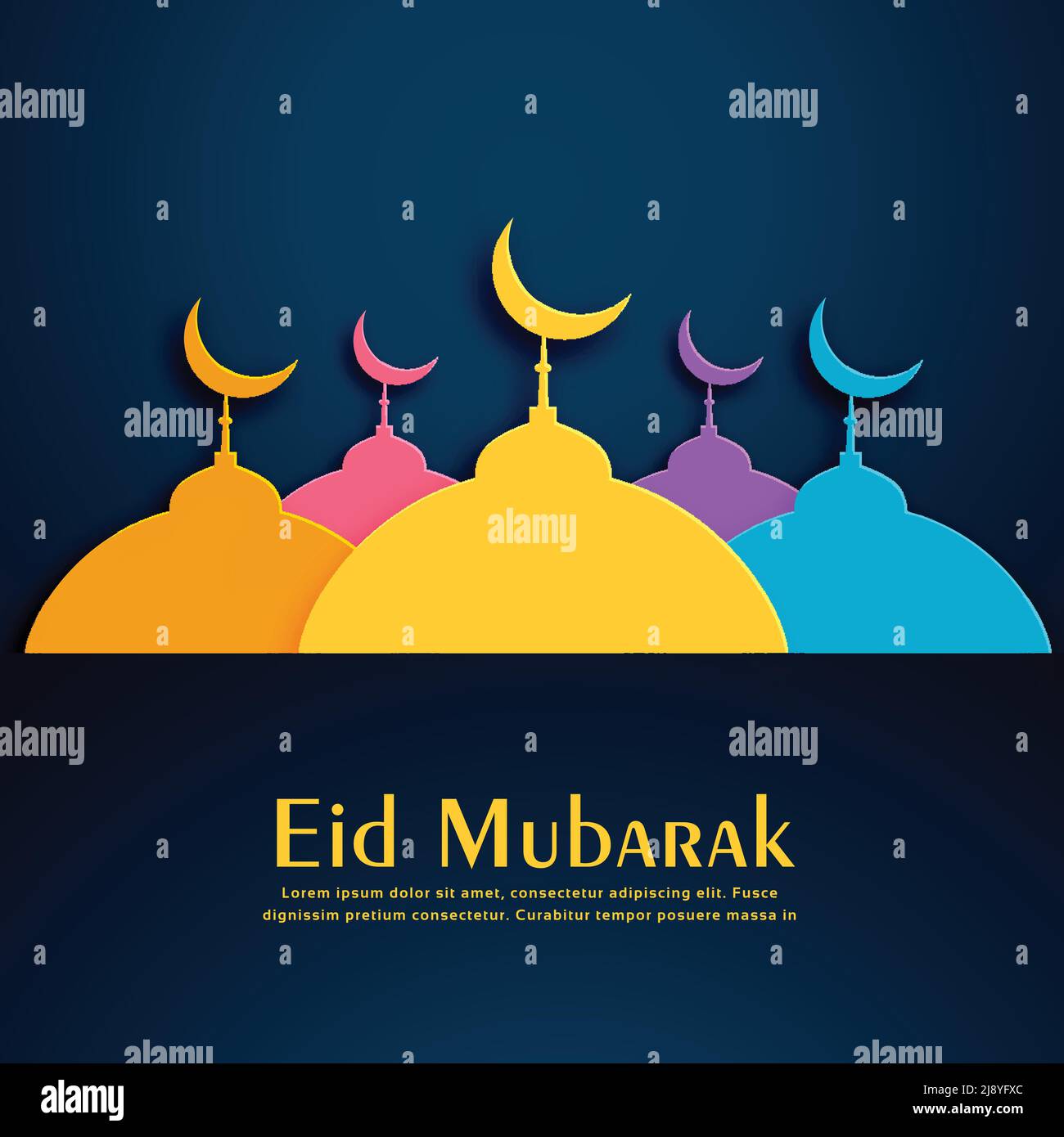 colorful mosques design for eid festival background Stock Vector Image